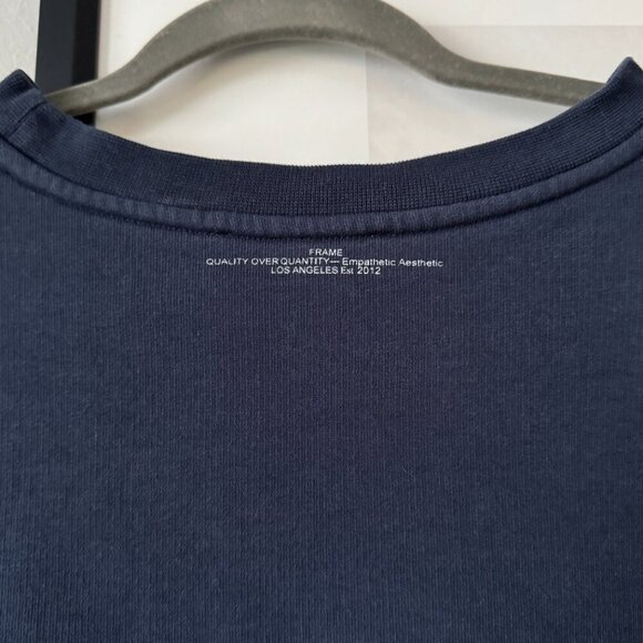 Frame | EUC Cotton-Blend Crewneck Sweatshirt Navy Size Large - Picture 7 of 9